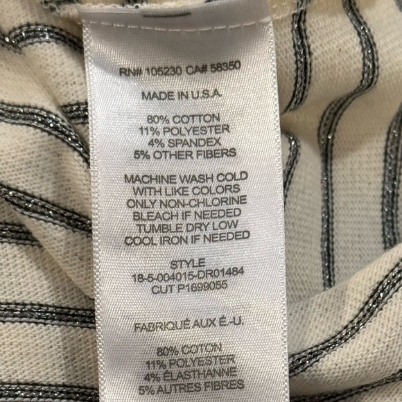 NWT Current Elliott Off White Metallic Striped Quince Midi Dress Womens Small - Picture 9 of 13